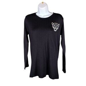 Quantum Courage Tiger Face Tee Shirt Long Sleeeve Womens Small Limited Edition